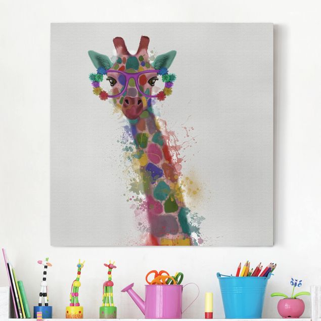 Kids room decor Rainbow Splash Giraffe