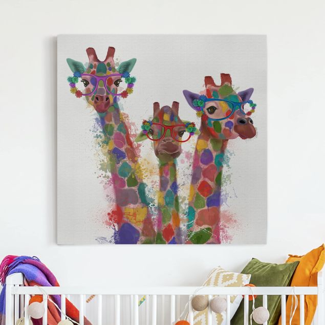 Giraffe print Rainbow Splash Giraffe Trio