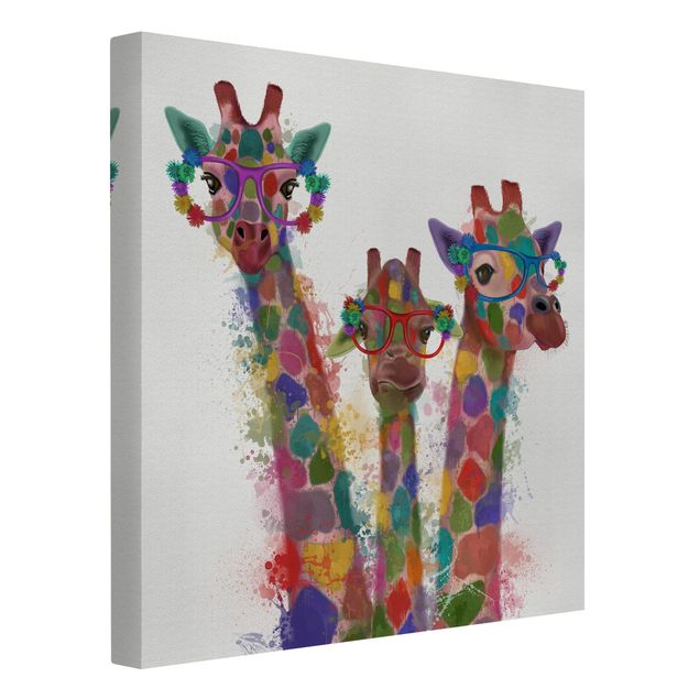 Prints animals Rainbow Splash Giraffe Trio