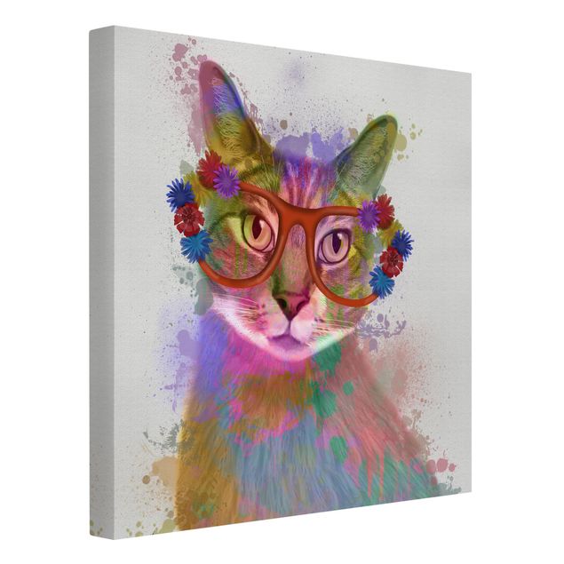 Animal wall art Rainbow Splash Cat