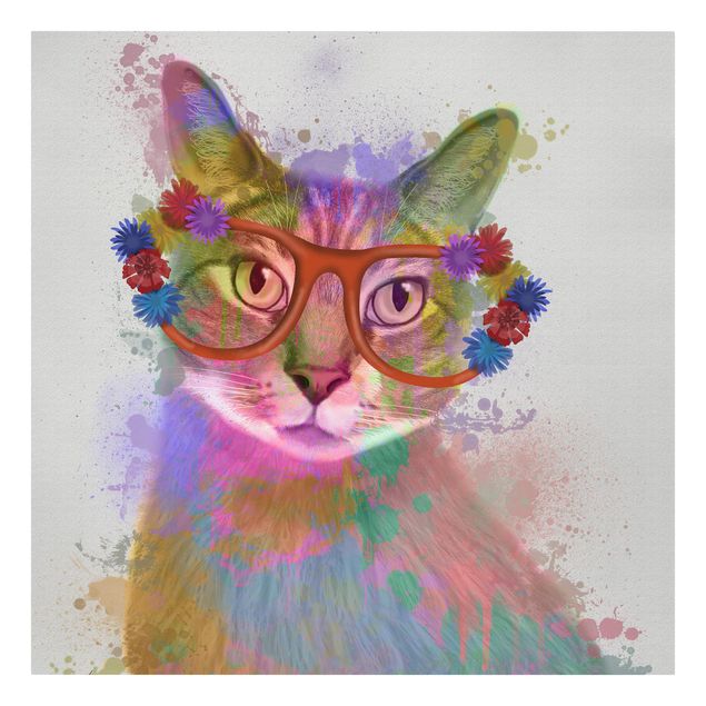 Contemporary art prints Rainbow Splash Cat
