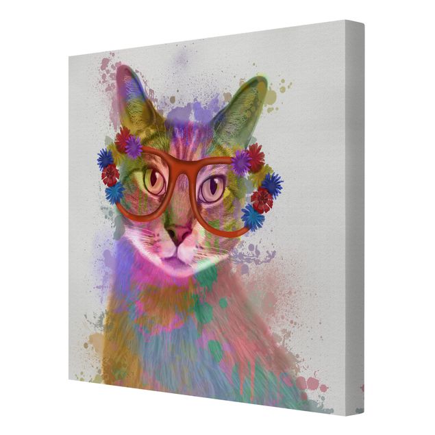 Canvas prints animals Rainbow Splash Cat