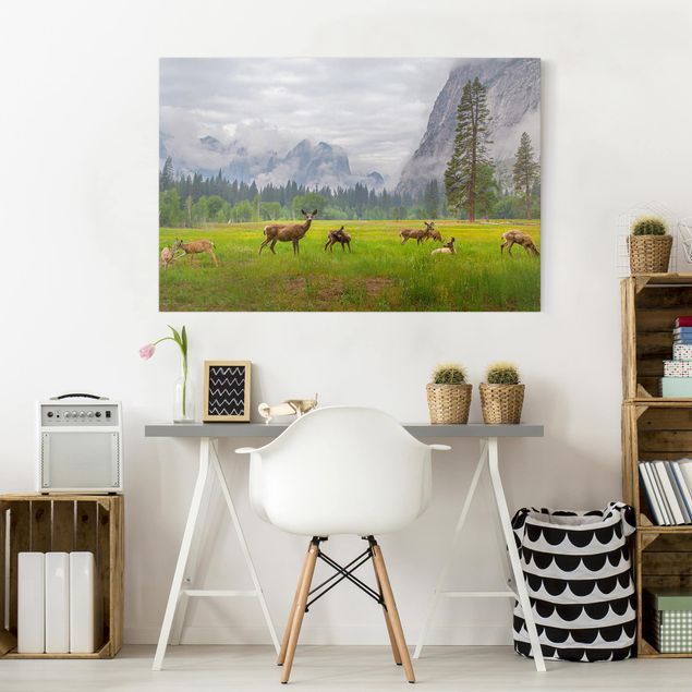 Mountain wall art Deer In The Mountains