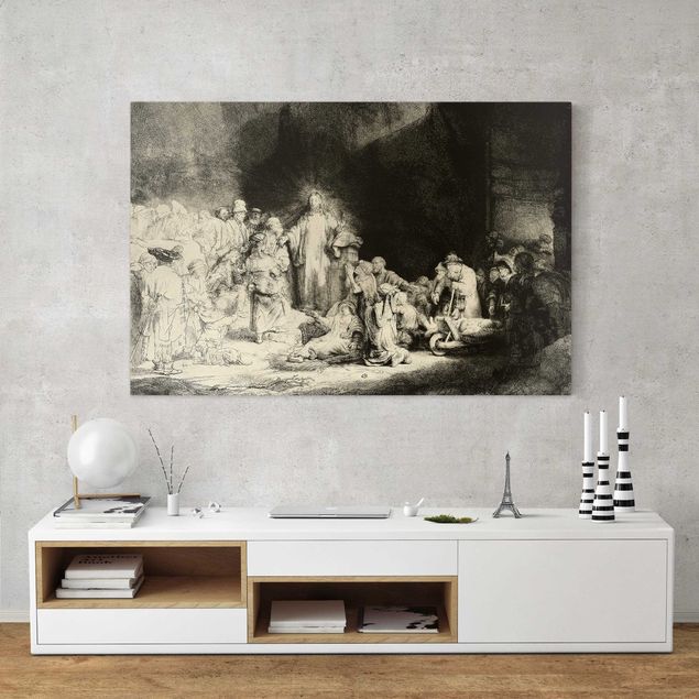 Art style Rembrandt van Rijn - Christ healing the Sick. The Hundred Guilder