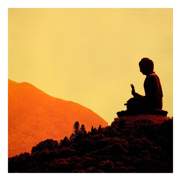 Orange art print Resting Buddha