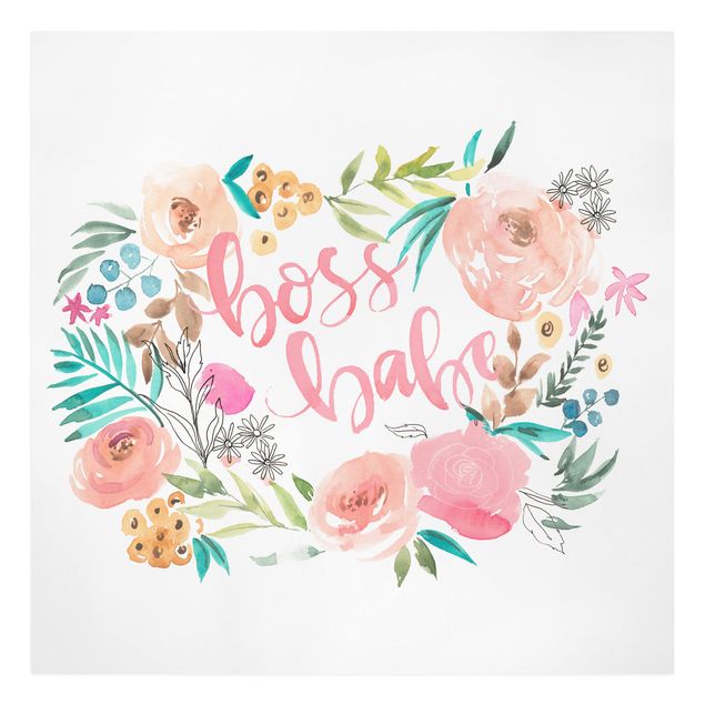Prints Pink Flowers - Boss Babe
