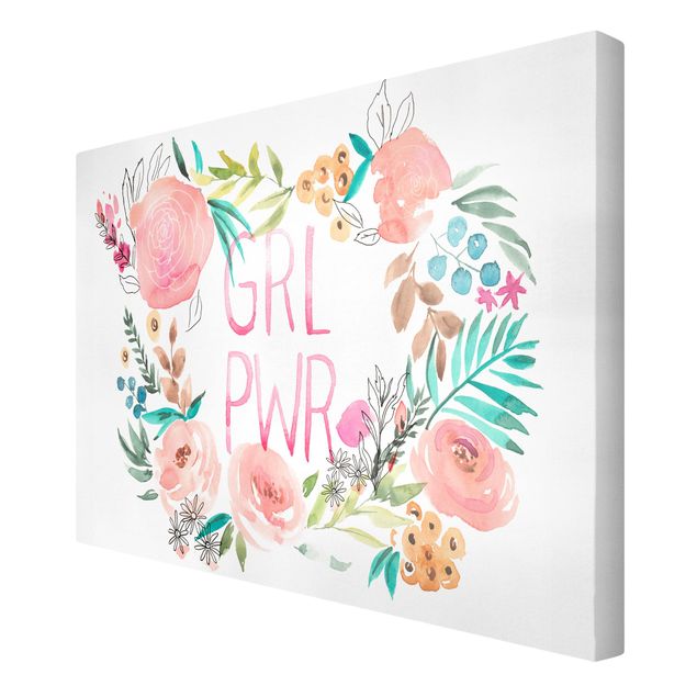 Canvas prints Pink Flowers - Girl Power