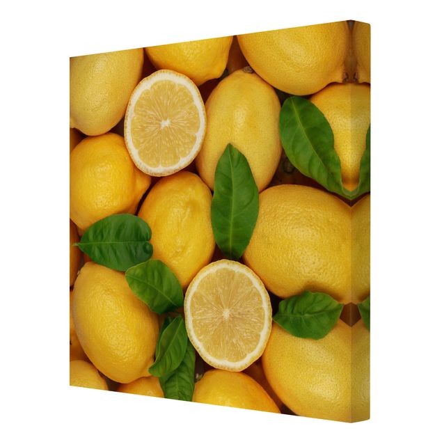Yellow art prints Juicy lemons