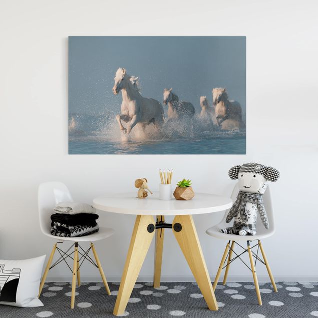 Canvas horse Herd Of White Horses