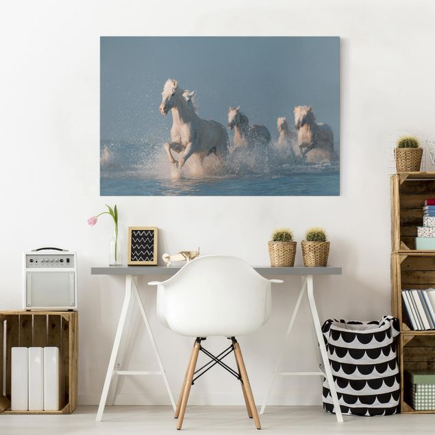 Horse canvas Herd Of White Horses