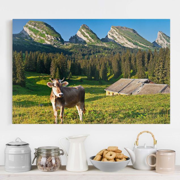 Kitchen Swiss Alpine Meadow With Cow