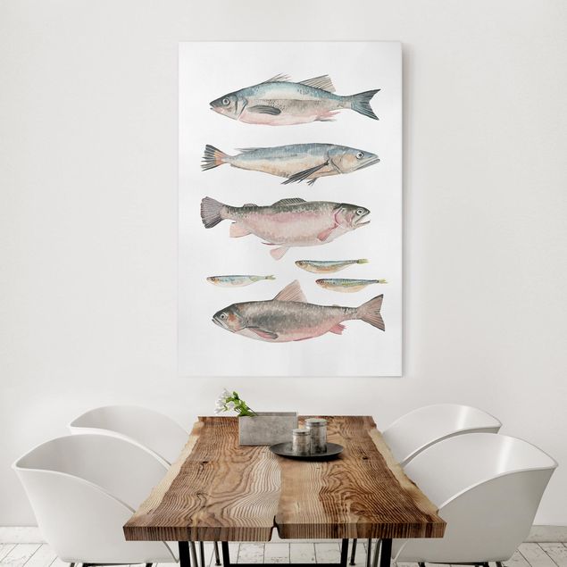 Prints fishes Seven Fish In Watercolour I