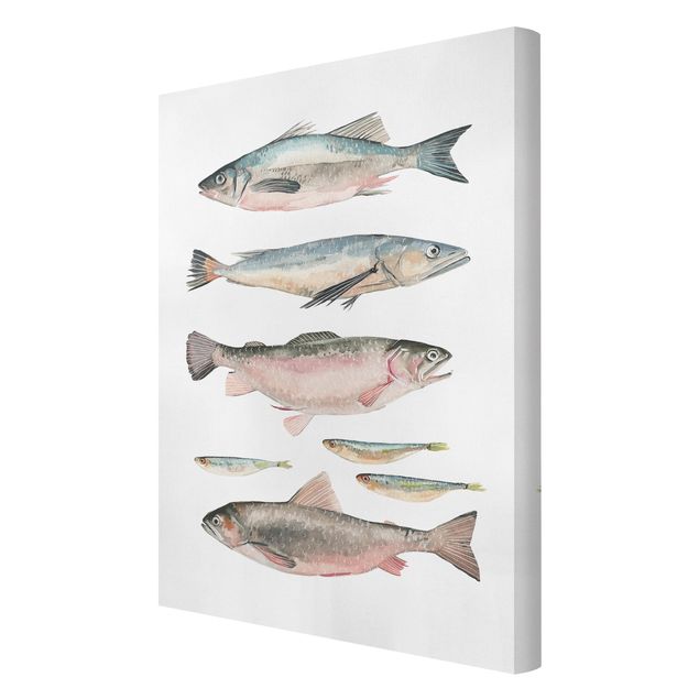 Canvas prints animals Seven Fish In Watercolour I