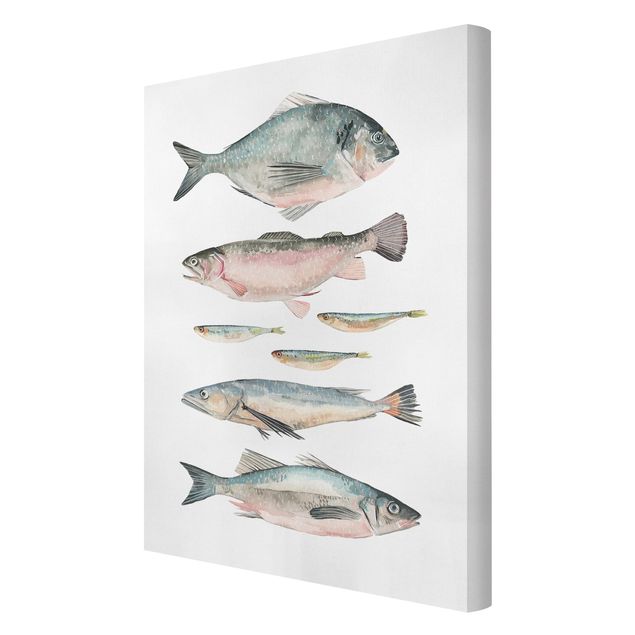 Canvas prints animals Seven Fish In Watercolour II