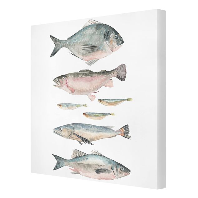 Canvas prints animals Seven Fish In Watercolour II