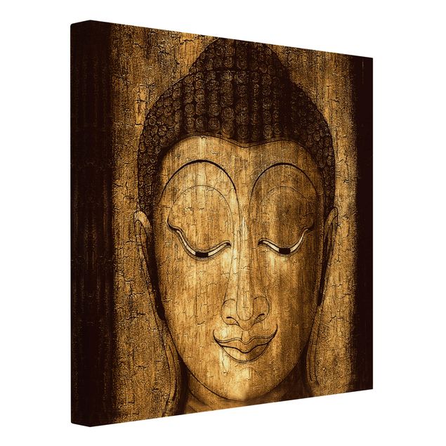 Spiritual canvas wall art Smiling Buddha