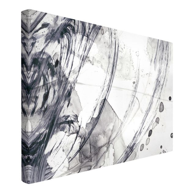 Canvas abstract Sonar Black And White I