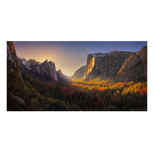 Mountain canvas wall art Sunset in Yosemite