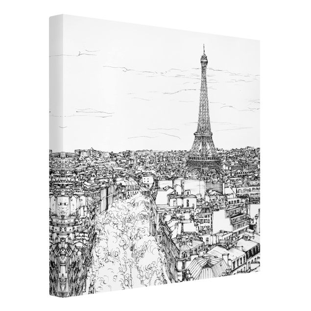Wall art black and white City Study - Paris