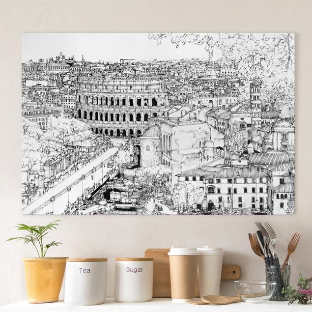 Canvas prints Italy City Study - Rome