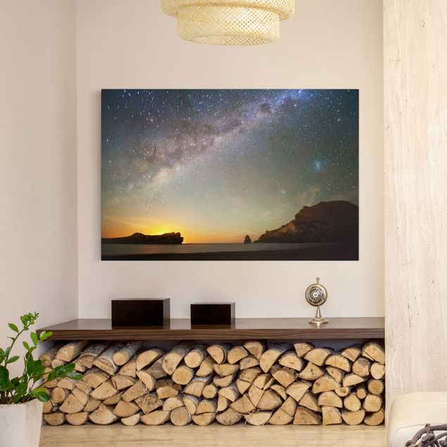 Canvas sunset Starry Sky Above The Ocean