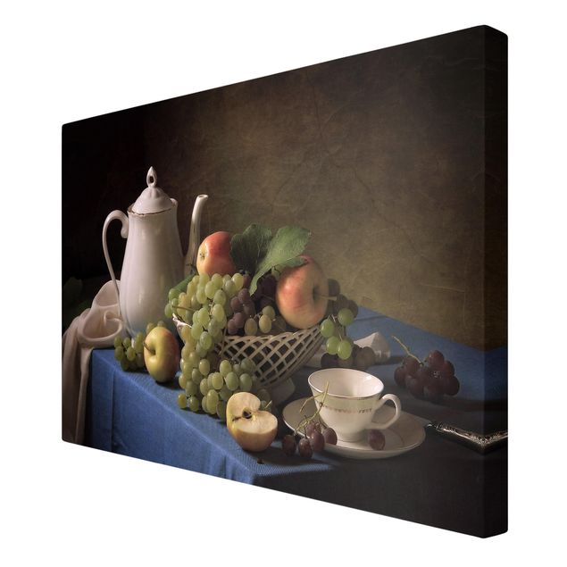 Green canvas wall art Still Life With Coffee Pot