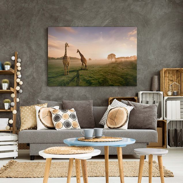 Landscape wall art Surreal Giraffes