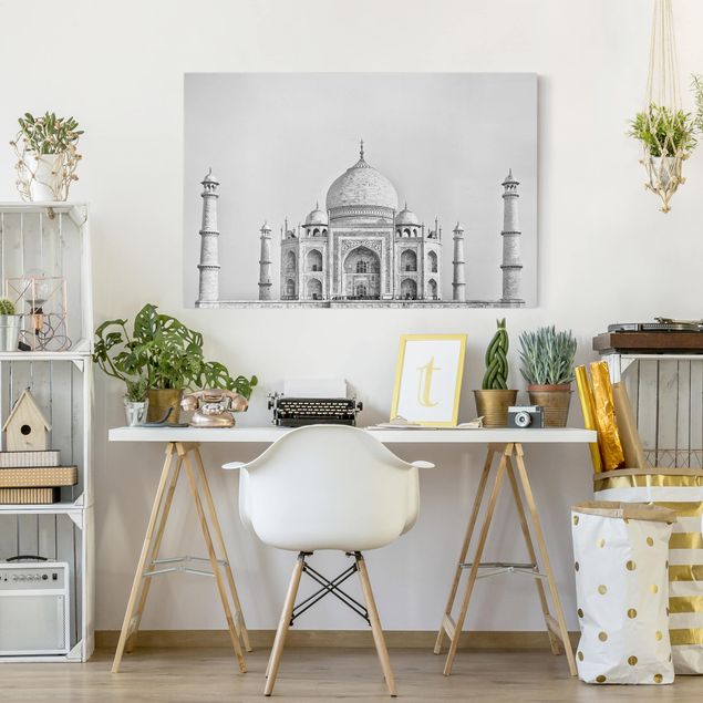 Prints modern Taj Mahal In Gray