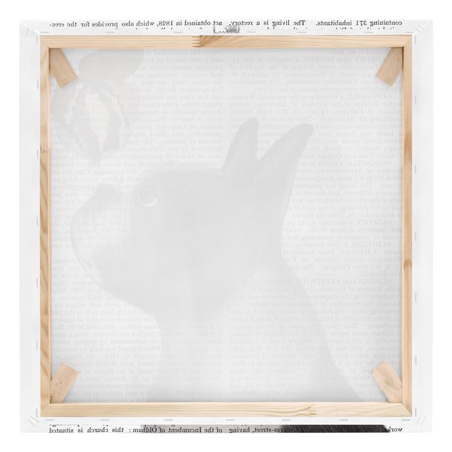 Prints black and white Animal Reading - Terrier With Ice