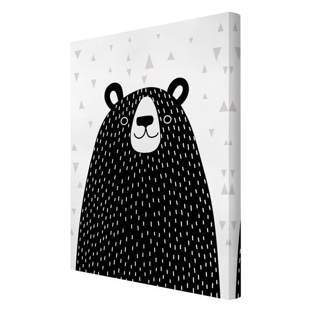 Prints black and white Zoo With Patterns - Bear