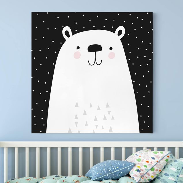 Bear art prints Zoo With Patterns - Polar Bear