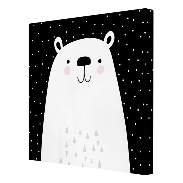 Black and white wall art Zoo With Patterns - Polar Bear