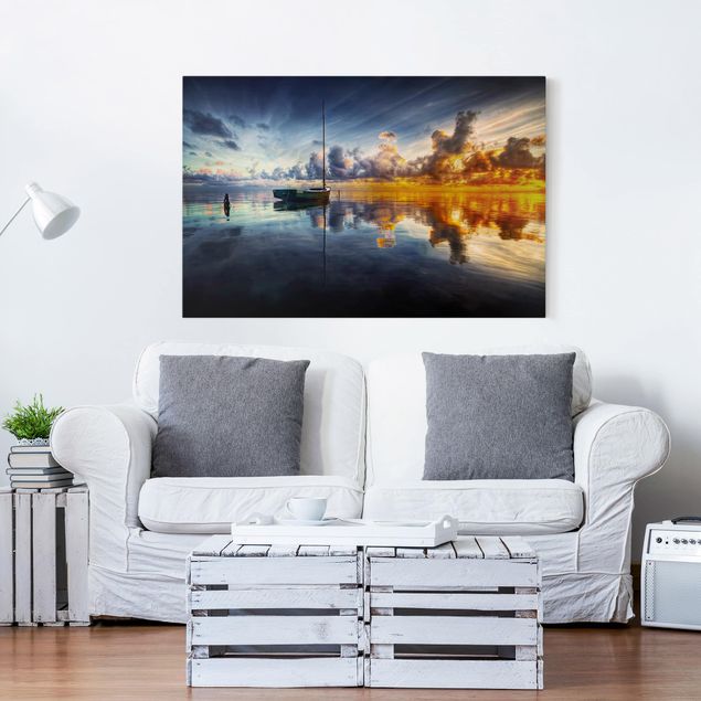 Sunset canvas wall art Time For Reflection