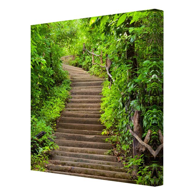 Landscape canvas wall art Stairs In The Woods