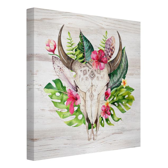 Floral picture Tropical Flower Skull
