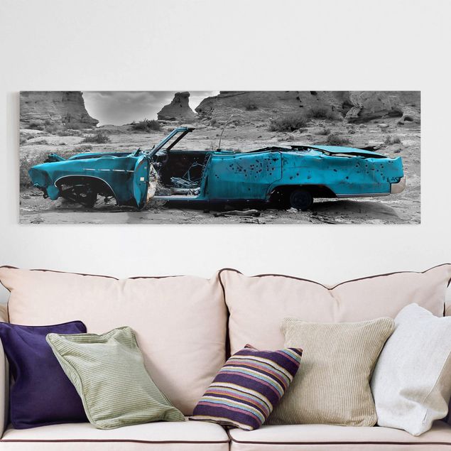 Landscape canvas prints Turquoise Cadillac