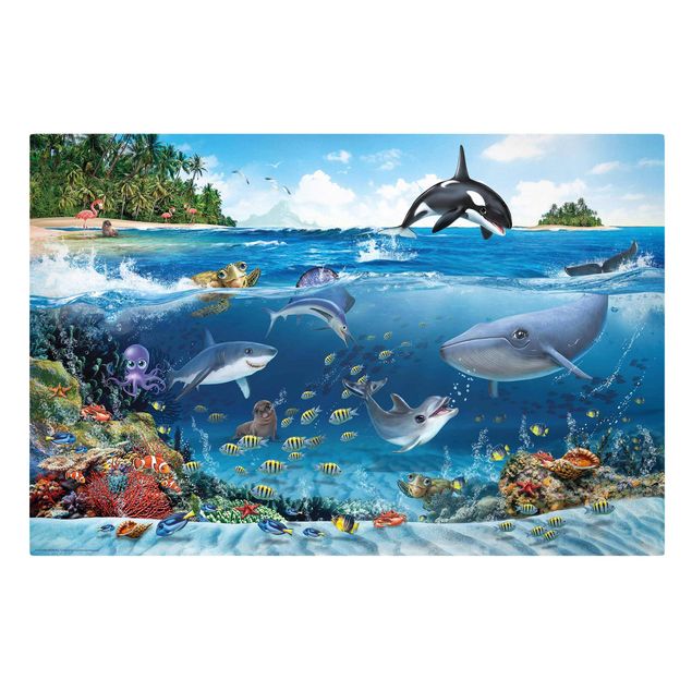 Beach canvas art Animal Club International - Underwater World With Animals