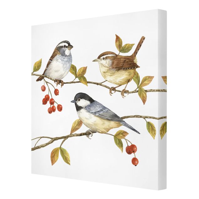 Prints Birds And Berries - Tits