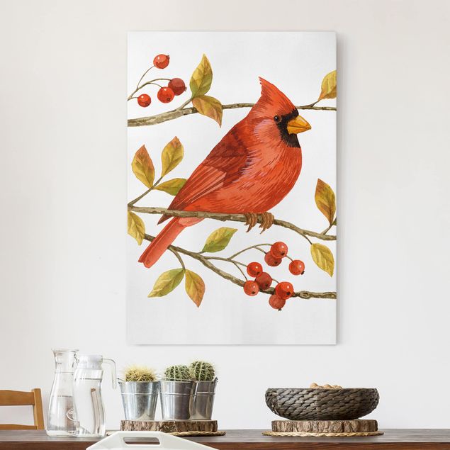 Kitchen Birds And Berries - Northern Cardinal