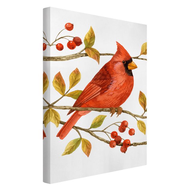 Animal canvas Birds And Berries - Northern Cardinal