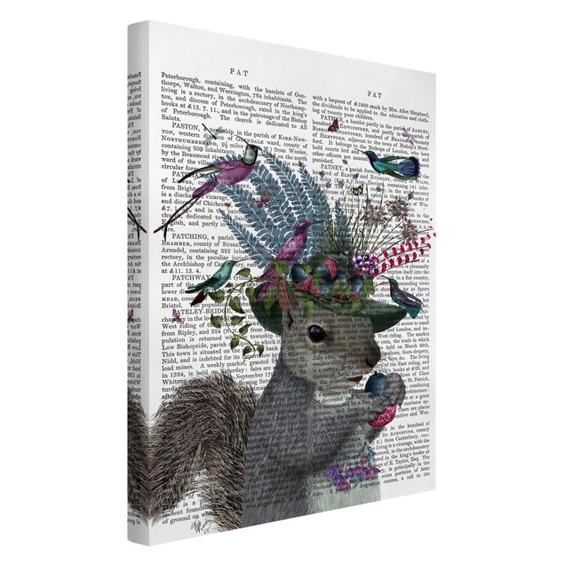 Quote wall art Fowler - Squirrel With Acorns