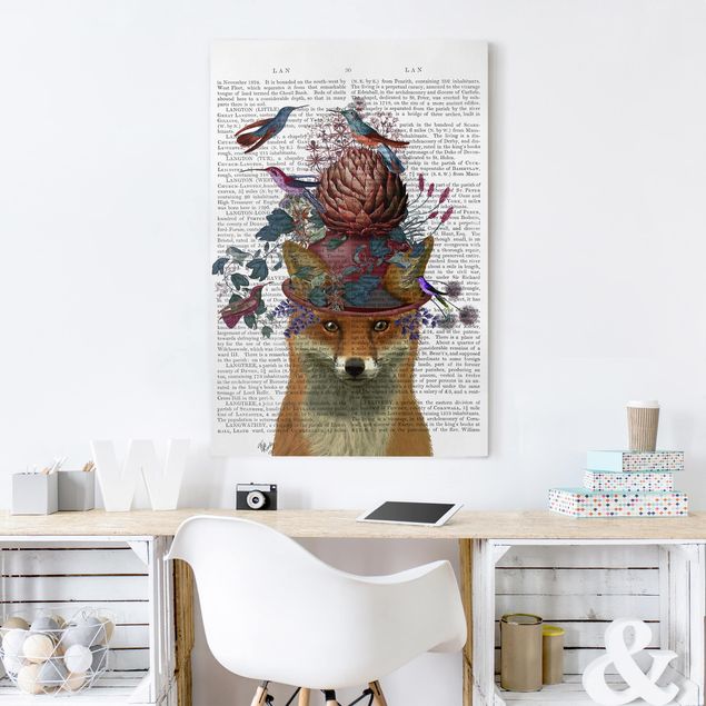 Animal wall art Fowler - Fox With Artichoke