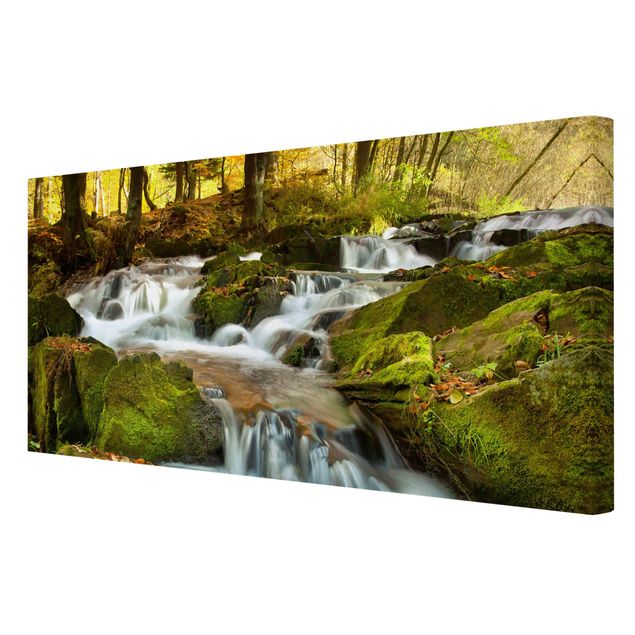 Canvas landscape Waterfall Autumnal Forest