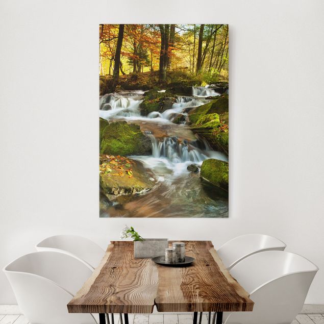 Prints landscape Waterfall Autumnal Forest