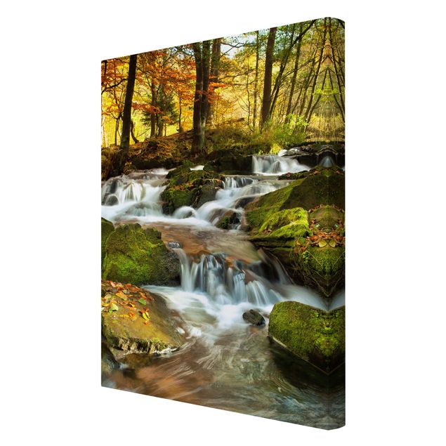 Canvas landscape Waterfall Autumnal Forest