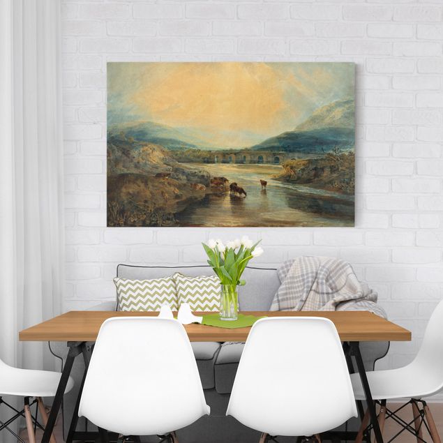 Landscape wall art William Turner - Abergavenny Bridge, Monmouthshire: Clearing Up After A Showery Day