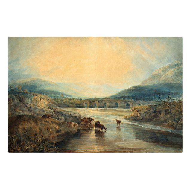 Mountain canvas wall art William Turner - Abergavenny Bridge, Monmouthshire: Clearing Up After A Showery Day