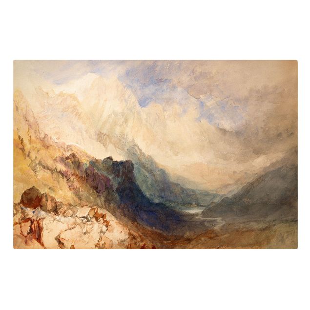 Mountain canvas art William Turner - View along an Alpine Valley, possibly the Val d'Aosta