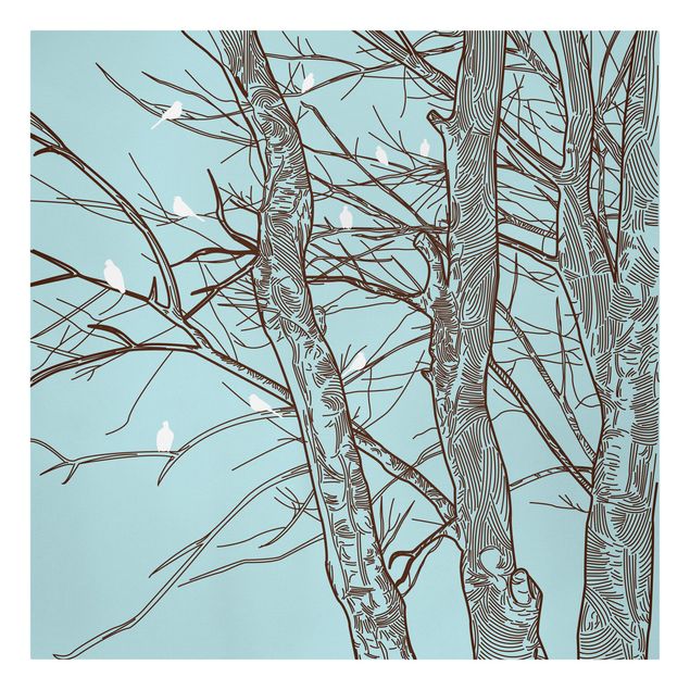 Animal canvas Winter Trees