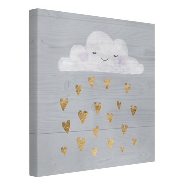 Love prints Cloud With Golden Hearts